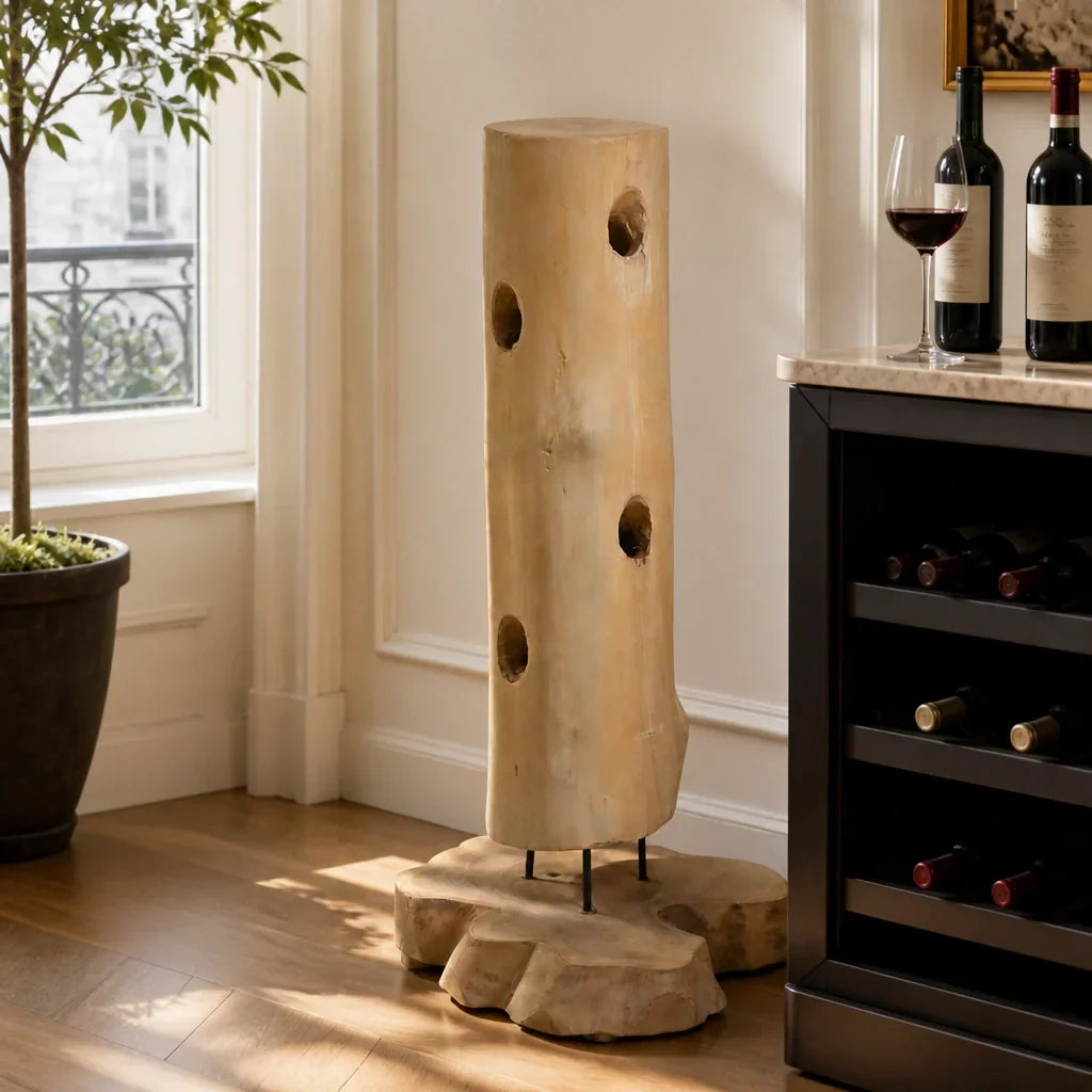 Casier à vin L'Arbre en situation au centre d'un salon design