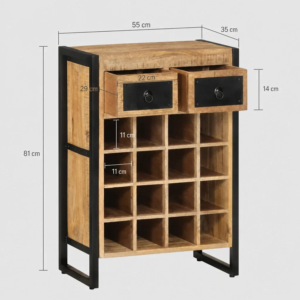 Dimensions de l'armoire à vin Le Cabinet, 55 x 35 x 81 cm