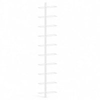 Casier à vin mural vertical La Colonne en métal blanc, 10 bouteilles, fond blanc