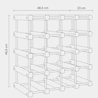 Dimensions du casier à vin Le Comptoir, 46,5 x 23 x 46,5 cm