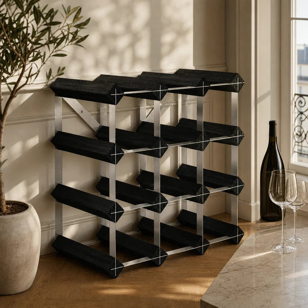 Casier à vin Le Cube en situation dans un intérieur industriel