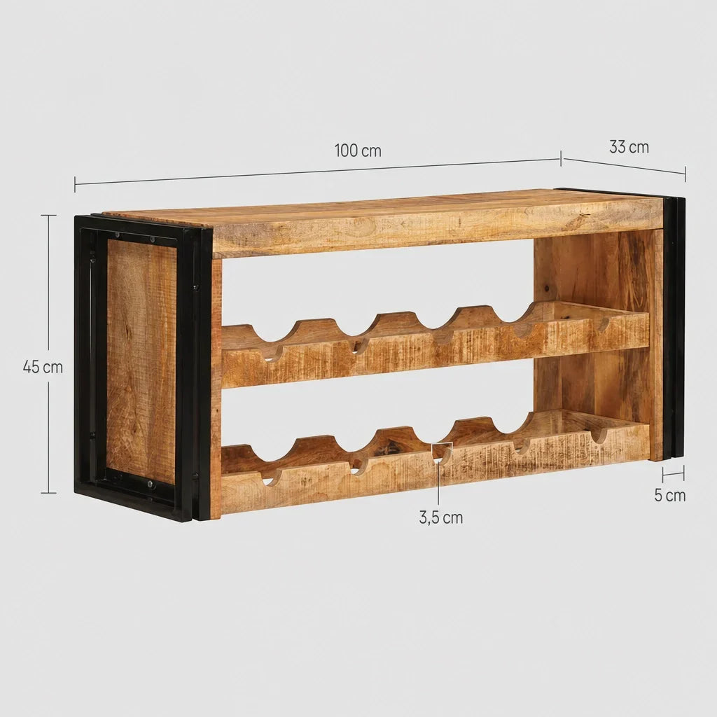 Dimensions du casier à vin Le Manguier format 10, 100 x 45 x 33 cm